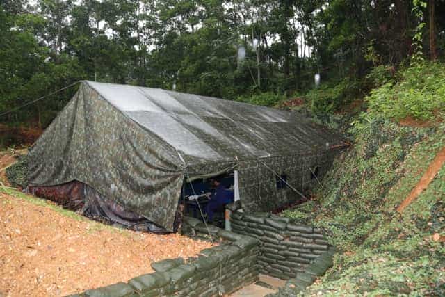 Một khu sản xuất trong khu vực sơ tán.