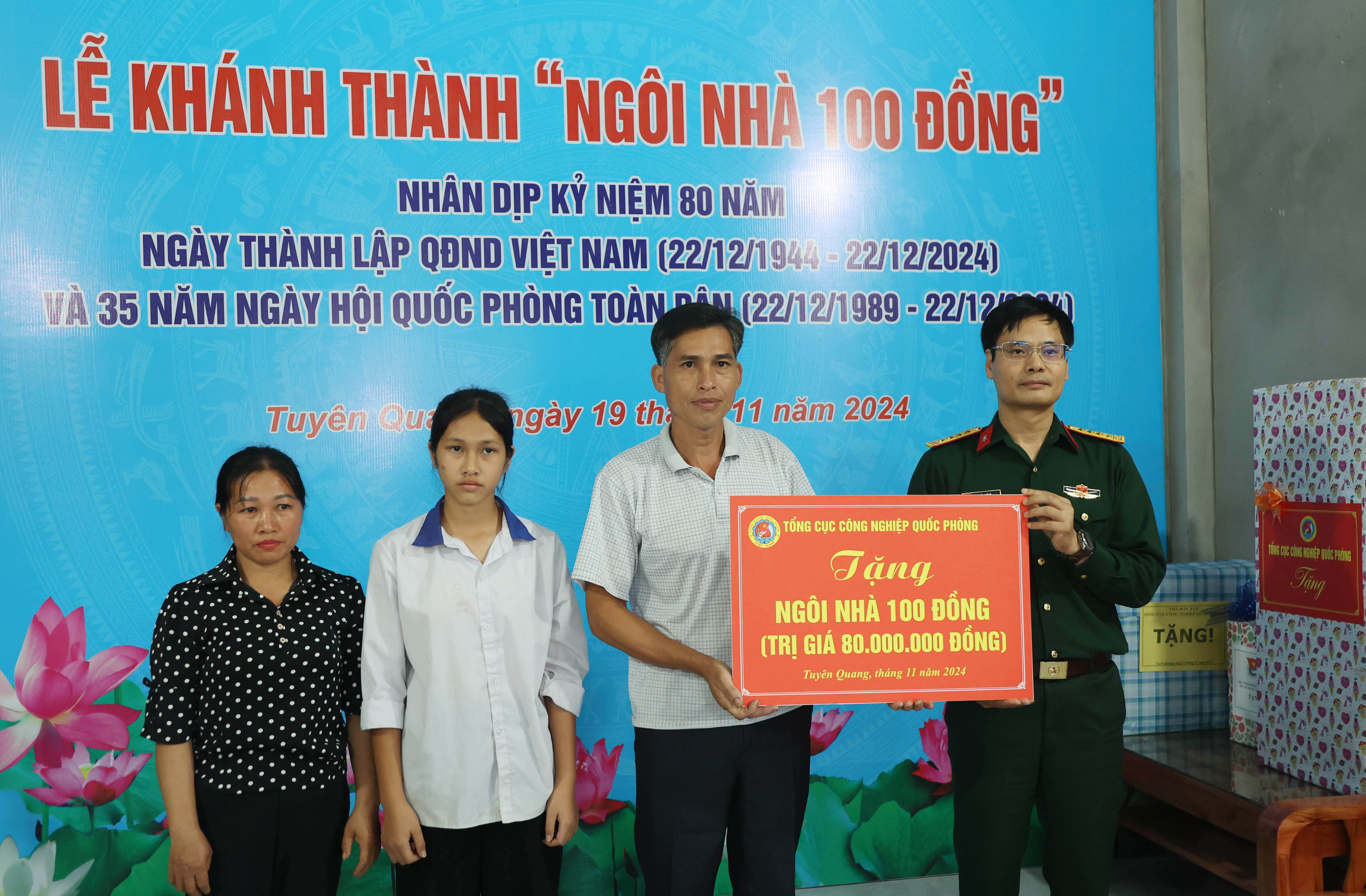 Tổng cục Công nghiệp quốc phòng bàn giao “Ngôi nhà 100 đồng” tại Tuyên Quang