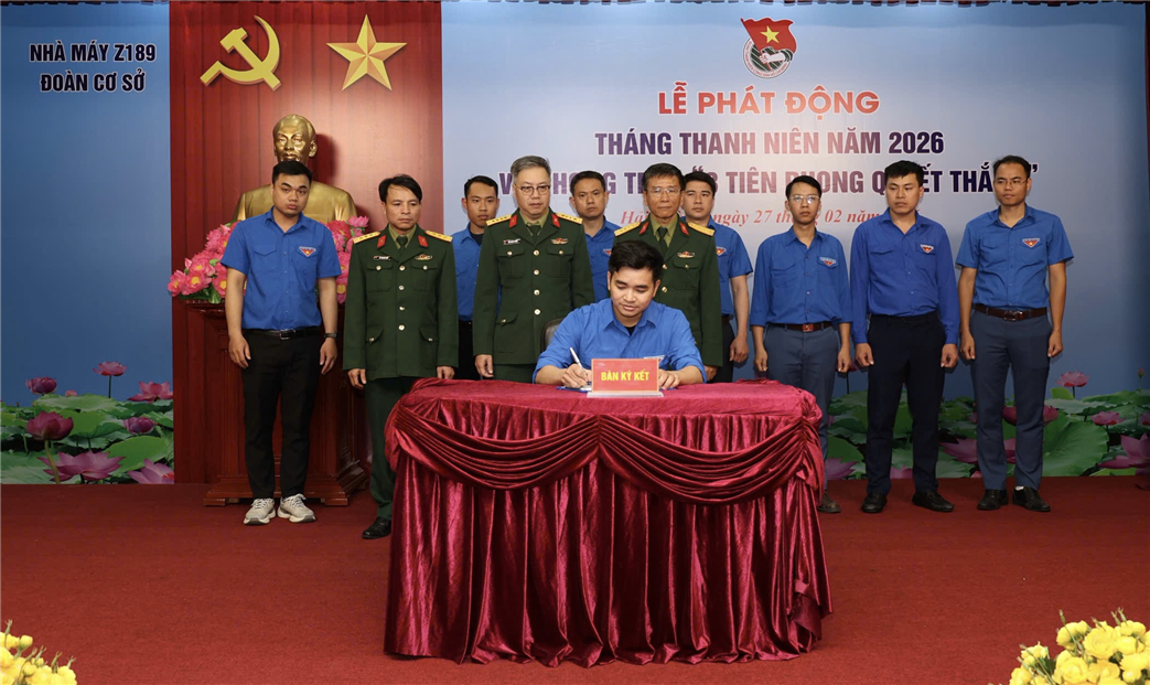 Đoàn cơ sở Nhà máy Z189 phát động Tháng Thanh niên và phong trào thi đua “3 Tiên phong quyết thắng”