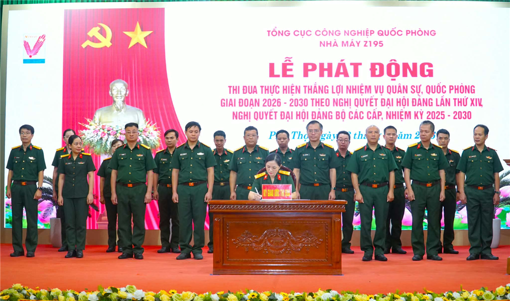 Nhà máy Z195 thi đua thực hiện thắng lợi nhiệm vụ quân sự, quốc phòng giai đoạn 2026-2030