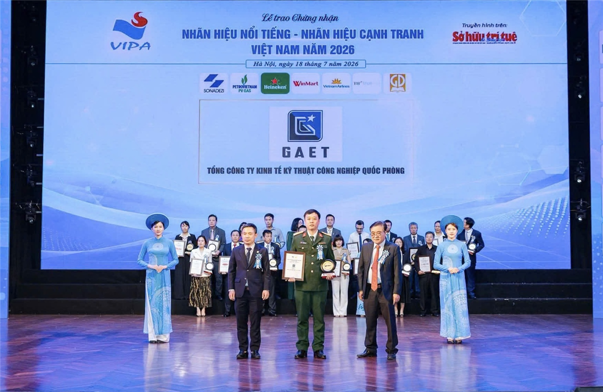 GAET đứng trong Top 10 “Nhãn hiệu nổi tiếng Việt Nam ngành Công nghiệp quốc phòng"